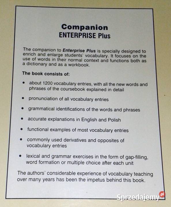 Companion Enterprise plus Students book Virginia Pozostałe Książki i Podręczniki