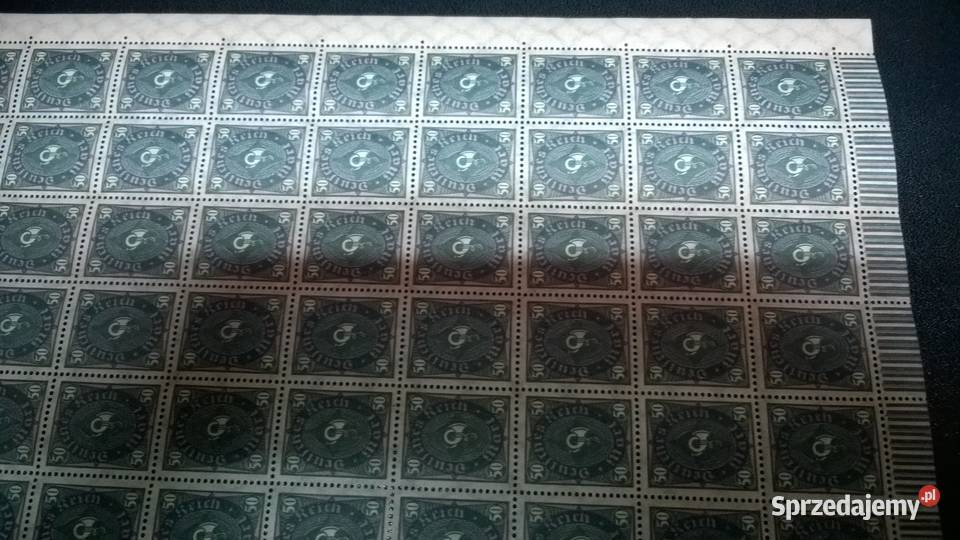 znaczki 50 Mark 1922 Deutsches Reich ARKUSZ 0186 Warszawa