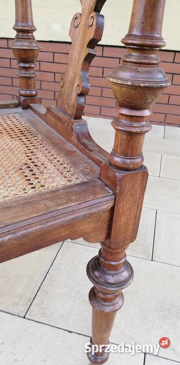 Krzesło z rafią eklektyczne stylowe fotel do mazowieckie Sulbiny