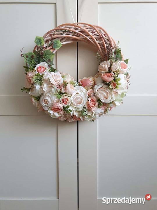 Wianek stroik kompozycja herbaciane róże 35 Promnice sprzedam