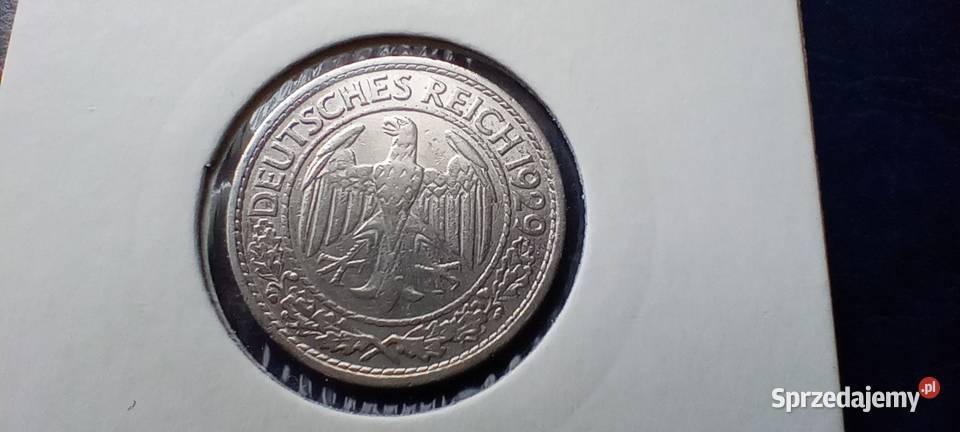 Stare monety 50 fenig 1929 A Niemcy podkarpackie Lesko