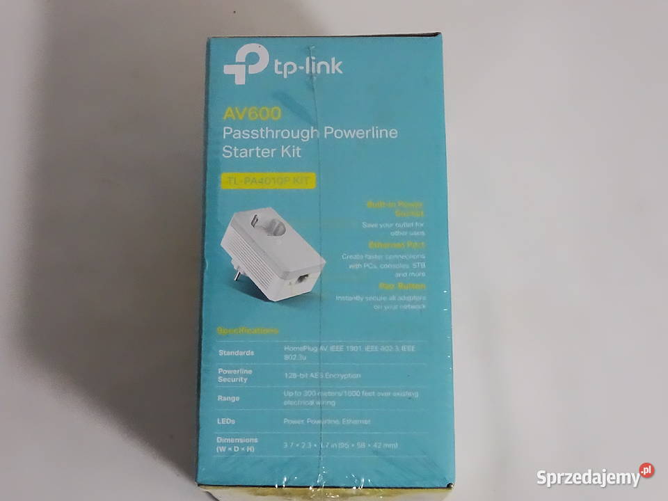 TPLink AV600 Passthrough Powerline Starter Kit Komputery i Akcesoria Biłgoraj