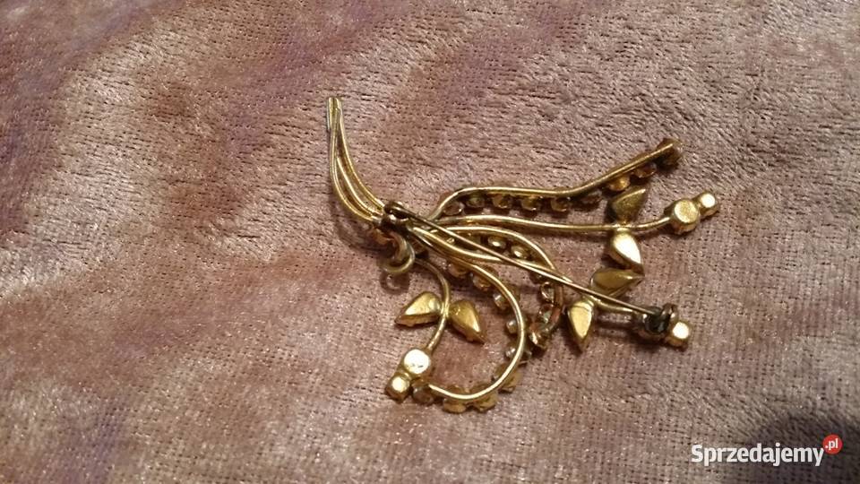 Stara angielska broszka wiązanka ślubna Ozdoby Ochojno
