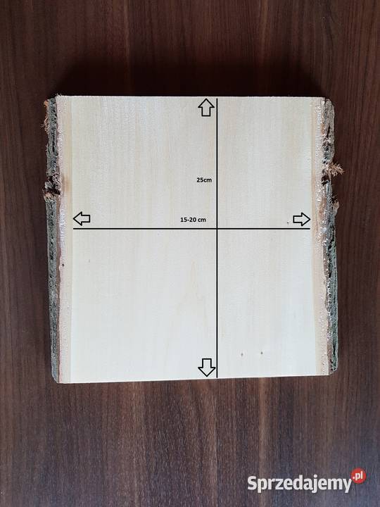 Deska lipowa z korą 25x175x25 rzeźba ikony Łódź