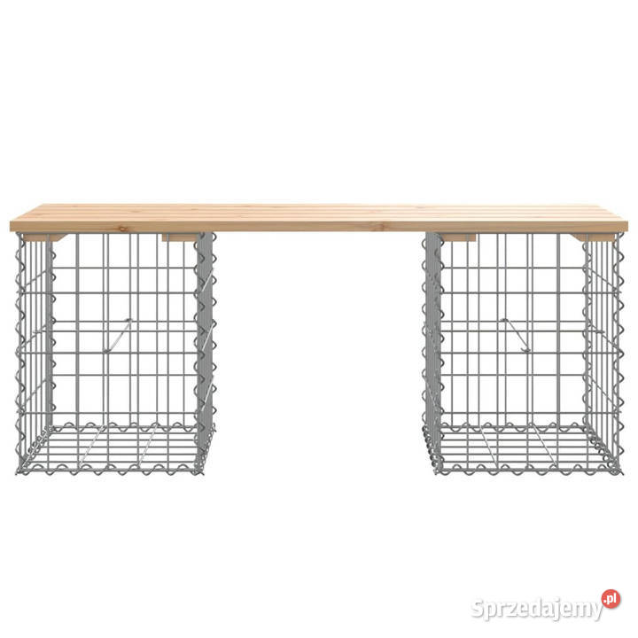 Ławka ogrodowa gabion 103x31x42 lite drewno Warszawa