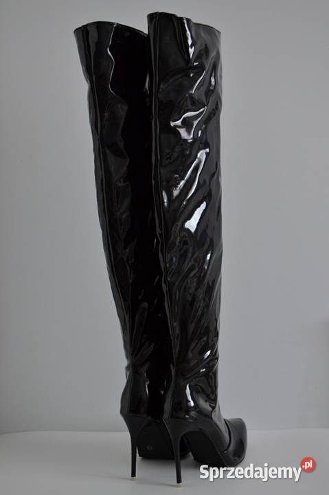 Wysokie kolano kozaki na SMUKŁEJ SZPILCE z inna Kozaki Białystok