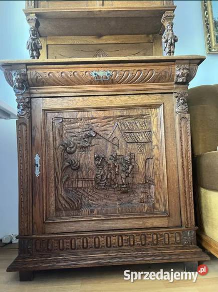 Kredens zabytkowy holenderski antyk lity dąb Olsztyn