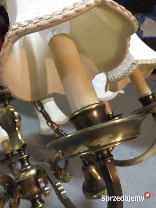 Żyrandol stary mosiądz dwa kinkiety Krotoszyn