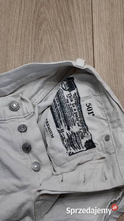 Białe vintage szorty denim Levis 501 Łódź