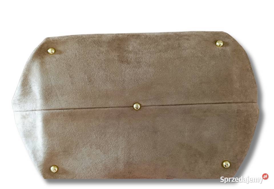 Torebka w rozmiarze XL taupe zamsz z paskiem na Żabiczyn