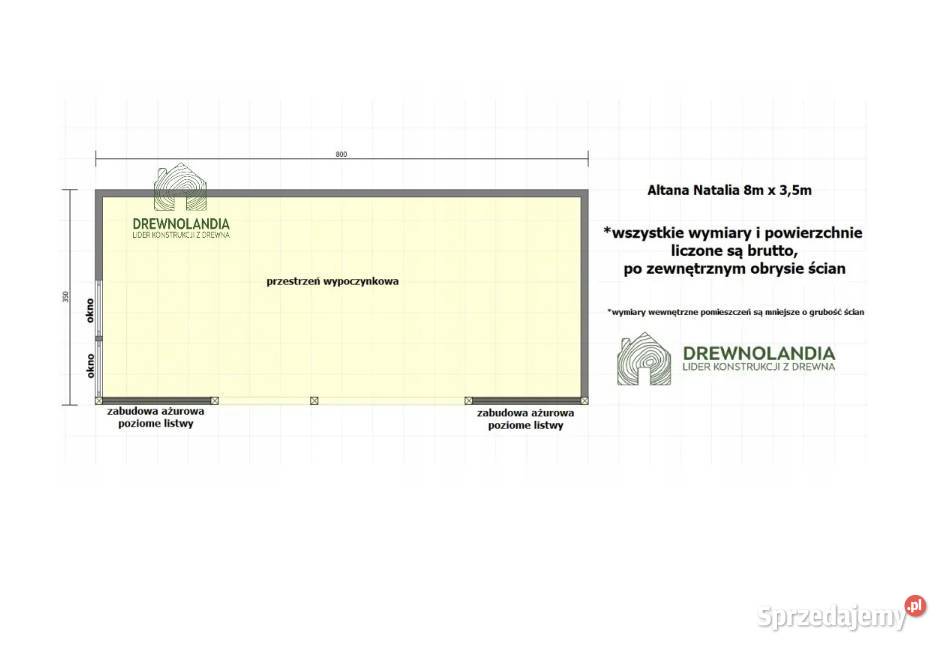 Altana ogrodowa drewno 350 x 800 x 270 Kocibórz