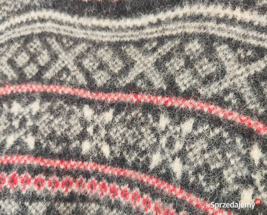 Sweter wełniany S 36 wełna czarny kolorowy wzór Wkładane przez głowę Swetry i golfy Szczecin