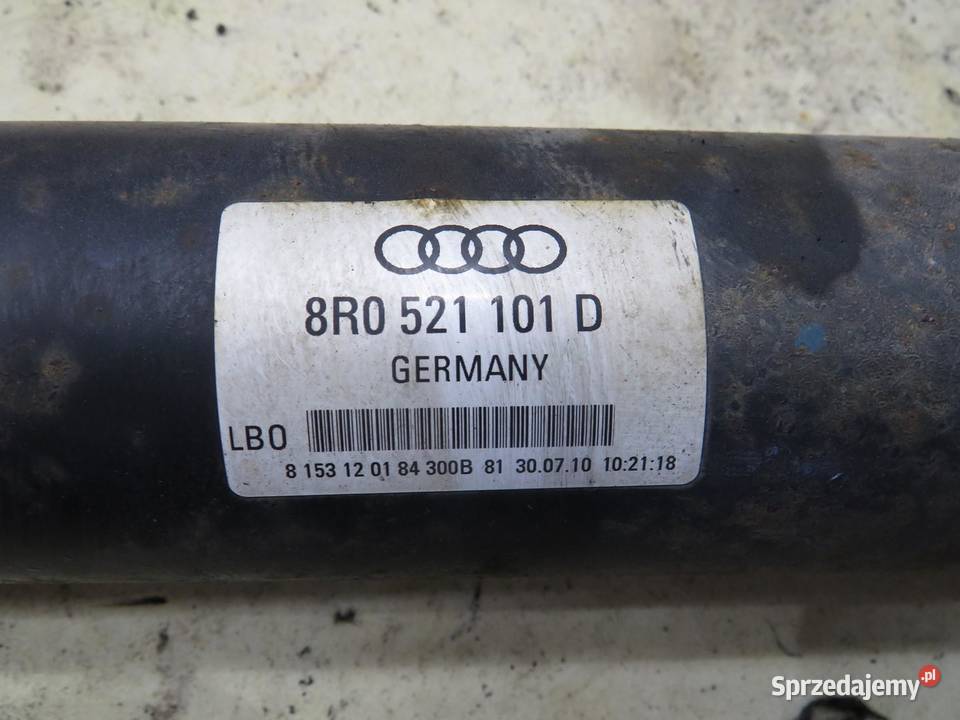 WAŁ NAPĘDOWY AUDI Q5 8R 20 TDI 4X4 8R0521101D osobowe Wały napędowe