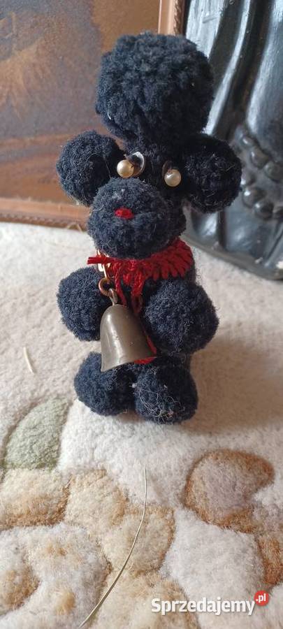 retr vintage Pudel włóczka butelka szkło 85 wys