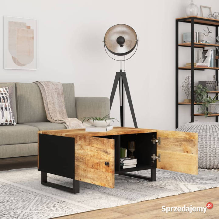 Stolik kawowy 80x50x40 lite drewno mango i płyta