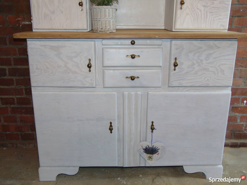 ODRESTAUROWANY finezyjny kredens bielony Piękny Toruń