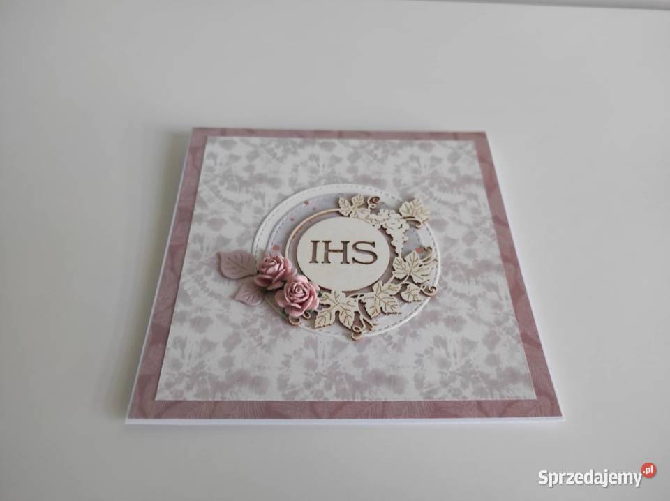 Kartka ręcznie robiona Komunia Święta handmade 4 łódzkie Łódź