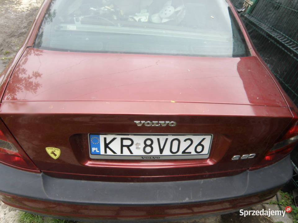 Klapa tylna tył bordowa Volvo s80 I 9806 bordowa Rok produkcji 1999 małopolskie Kraków