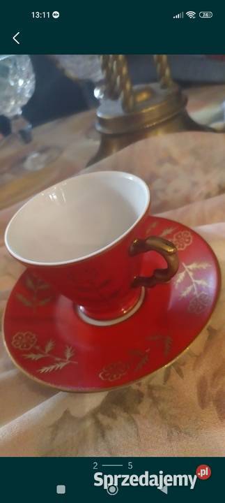 Wiekowa ręcznie zdobiona filiżanka porcelana Wrocław sprzedam