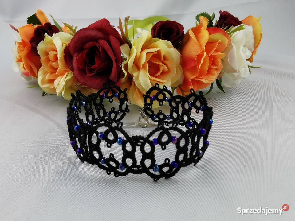 Bransoletka frywolitkowa Ozdoby małopolskie Wiśniowa