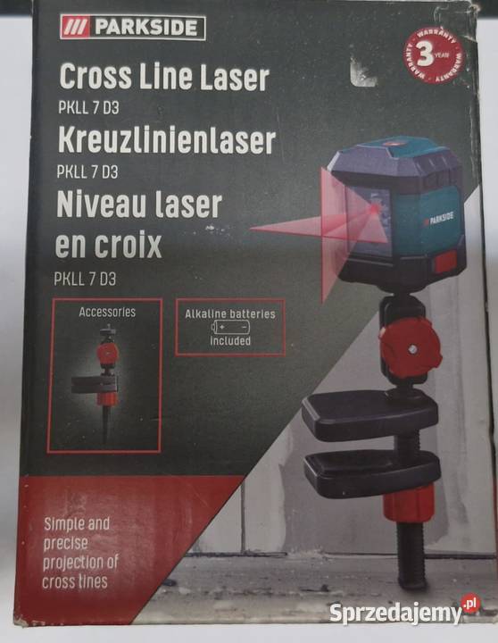 PARKSIDE LASER KRZYŻOWY POZIOMICA 7M PKLL 7D3 Lasery krzyżowe