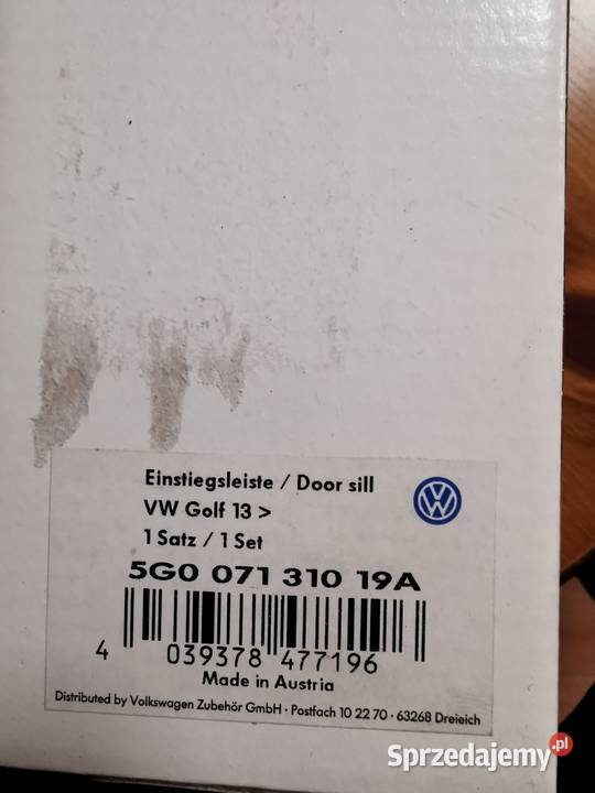 Oryginalne naklejki progowe i na zderzak tył VW osobowe Tuning Luzino