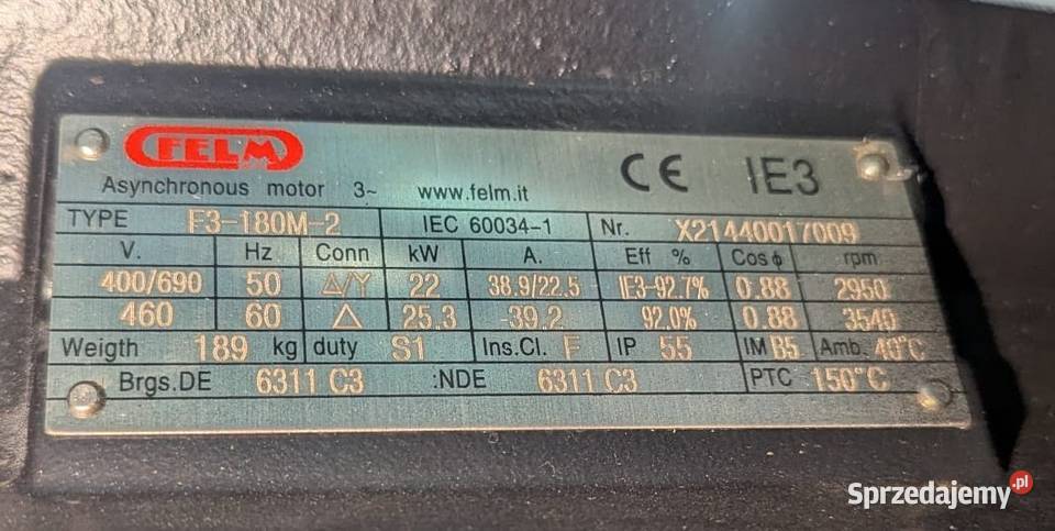 Pompa HVUT353A układ 1 z silnikiem 22 kW NOWA Pozostałe małopolskie Maniowy sprzedam