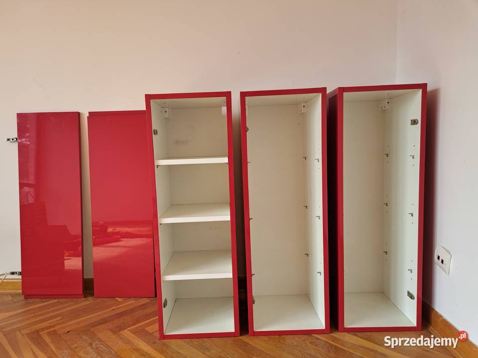 Szafka wisząca lakierowana czerwona Pruszków