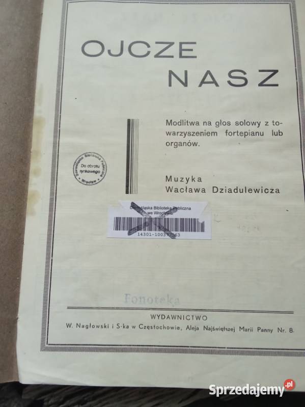 Ojcze Nasz Modlitwa na głos solowy z łódzkie Łódź