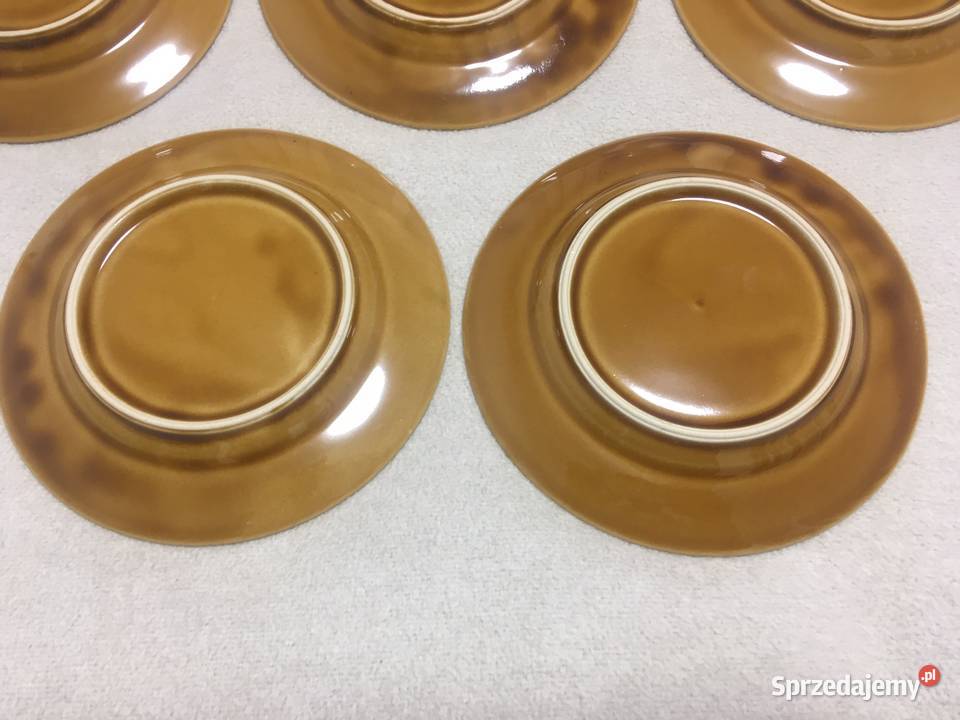 PRL talerzyk talerzyki deserowe 17 brązowe Kołobrzeg sprzedam