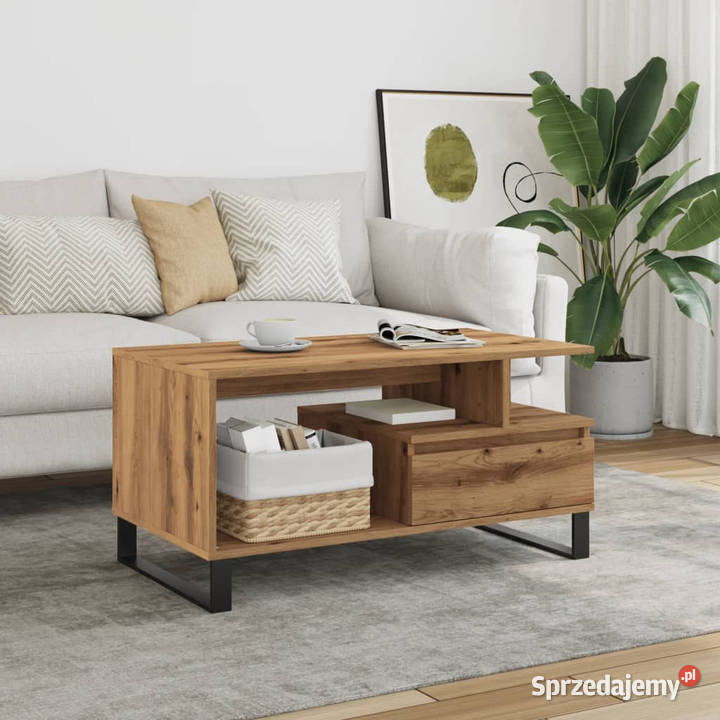 Stolik kawowy dąb artisan 90x49x45 materiał Warszawa
