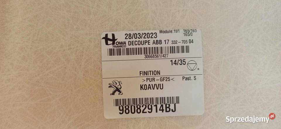 OPEL VIVARO C PODSUFITKA 2023 98082914BJ