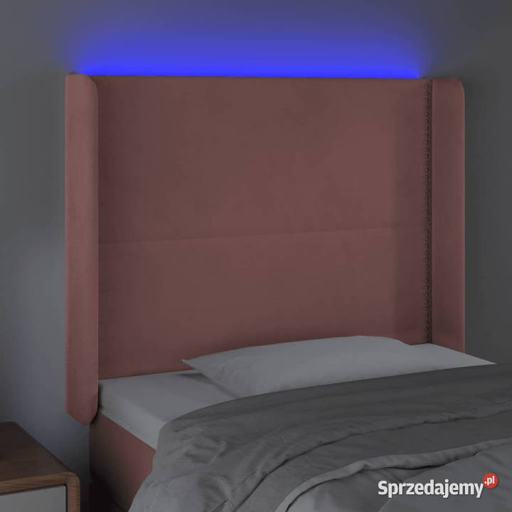 Zagłówek do łóżka z LED różowy 93x16x118128 mazowieckie Warszawa