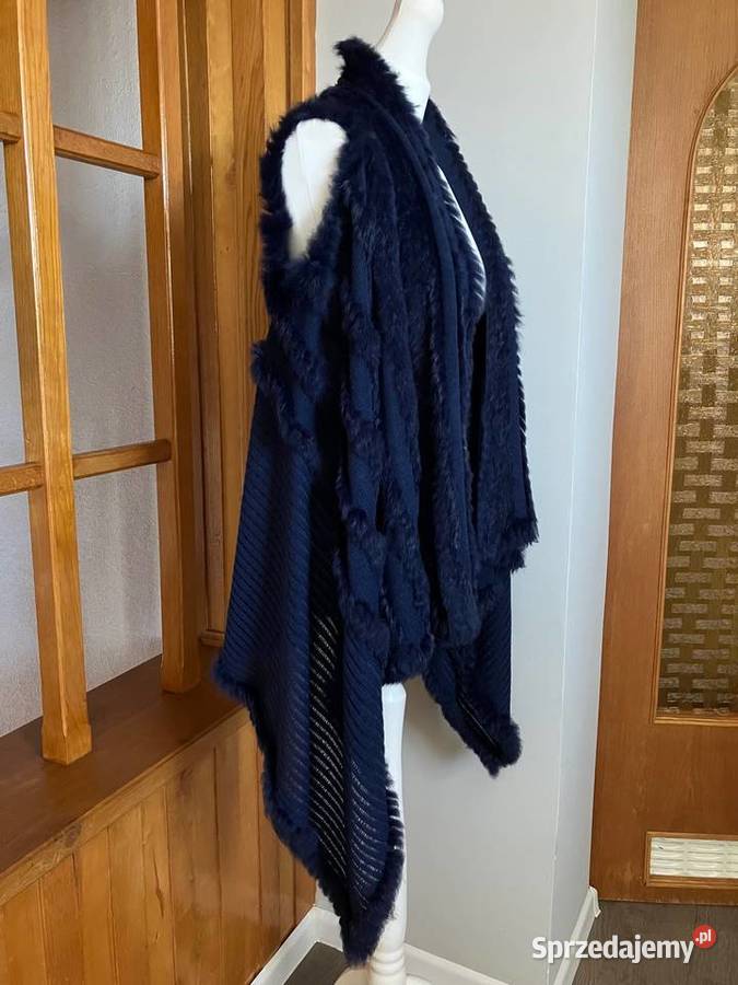 Nowa granatowa luksusowa kamizelka narzutka sprzedam