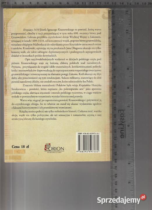 Krzyżacy 1410 Józef Ignacy Kraszewski Pruszków sprzedam