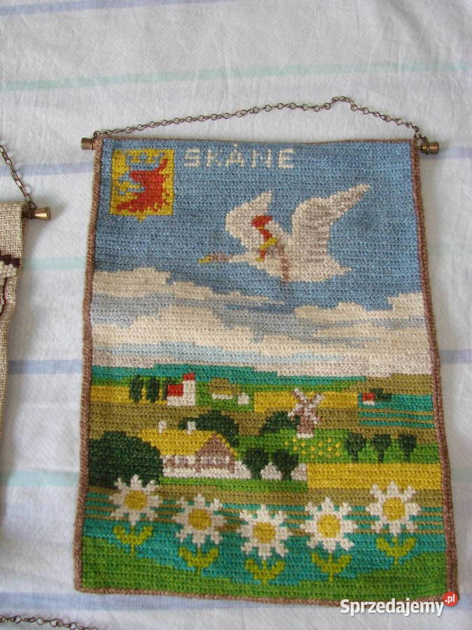 szwedzka makatka wyszywana krzyżykiem Pruszcz Gdański