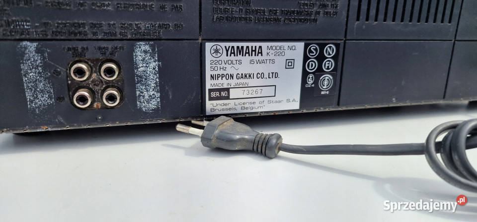 Magnetofon Yamaha K220 Stereo Cassette Deck Międzychód