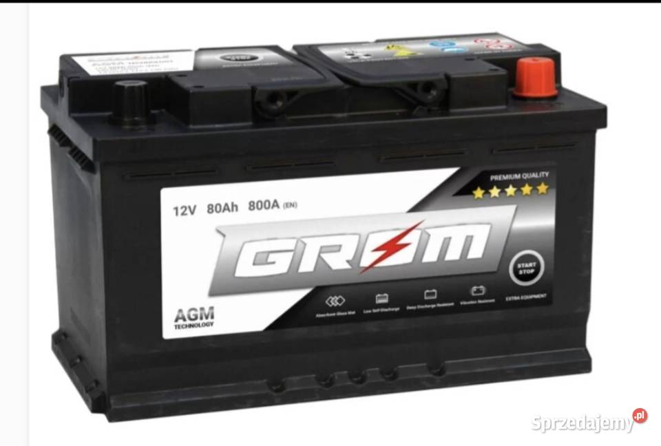 Akumulator GROM AGM STARTSTOP 80Ah 800A Prawy Rok produkcji 2023 Grudziądz sprzedam