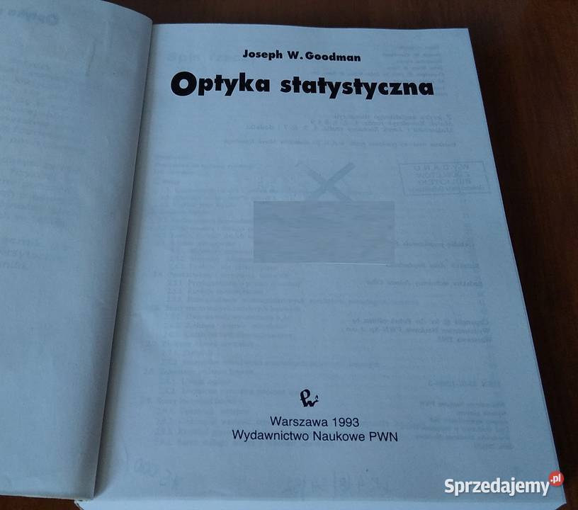 Optyka statystyczna Joseph W Goodman Gdańsk