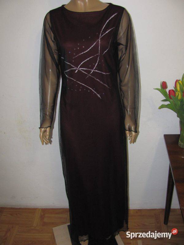 sukienka z siateczką czarną bordowa B YOUNG r M Rozmiar 38(M)