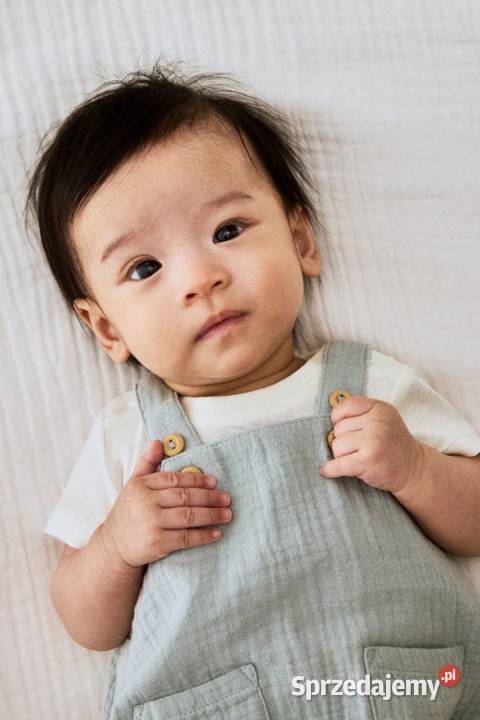 Komplet niemowlęcy body i rompers muślinowy HM H&M Szczecin