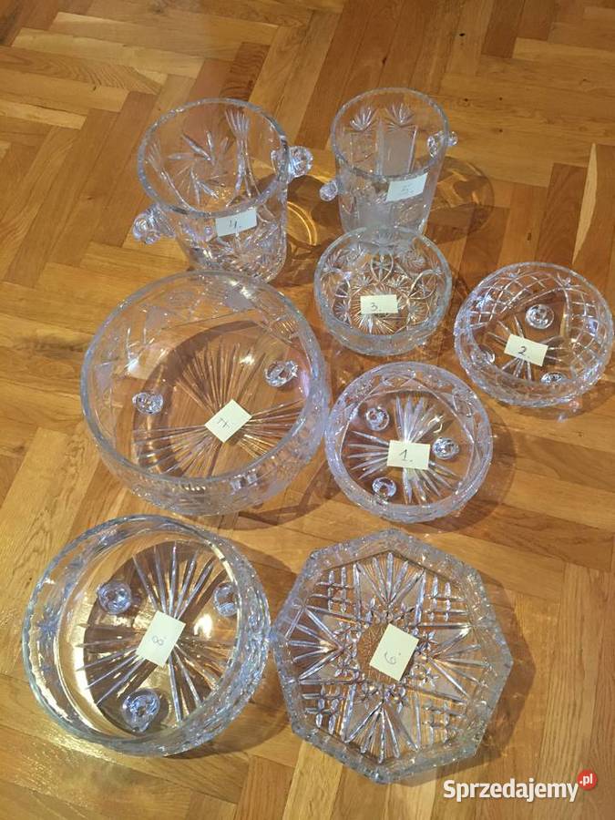 Zestaw kryształów PRL 8 sztuk Łódź
