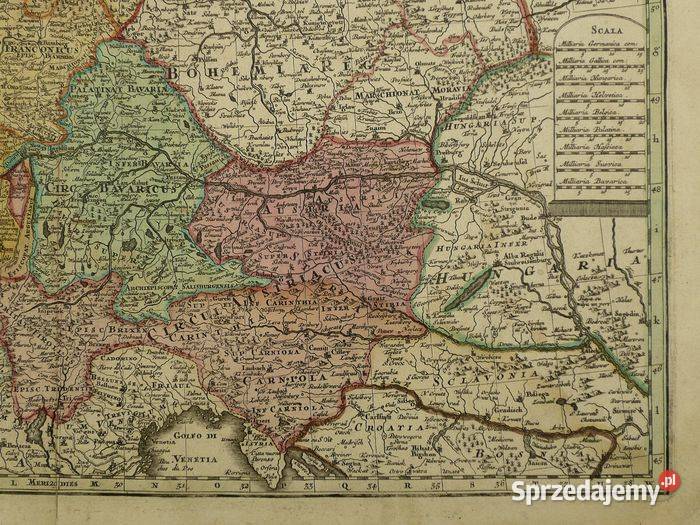 Mapa Imperium Romano Germanicum 1721 1750 Antyki wielkopolskie Poznań sprzedam