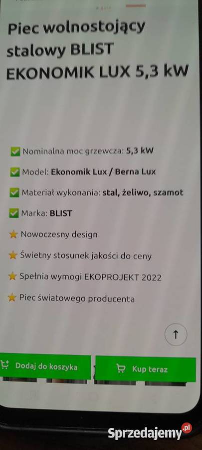 Piecyk koza kominek wolno stoicy małopolskie Dzianisz sprzedam