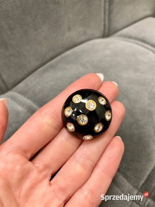 Nowe guziki kryształy Swarovski czarne złote Ozdoby podkarpackie Nisko sprzedam