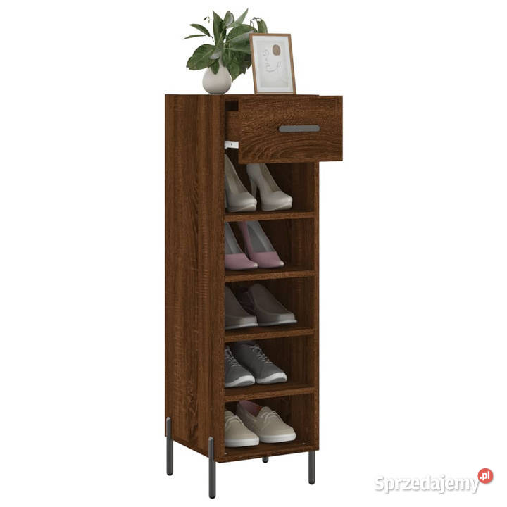 Szafka na buty brązowy dąb 30x35x105 WM829691 mazowieckie Warszawa