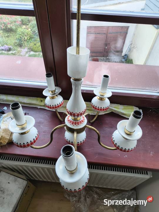 Lampa żyrandol procelana PRL Lampy wiszące Warszawa