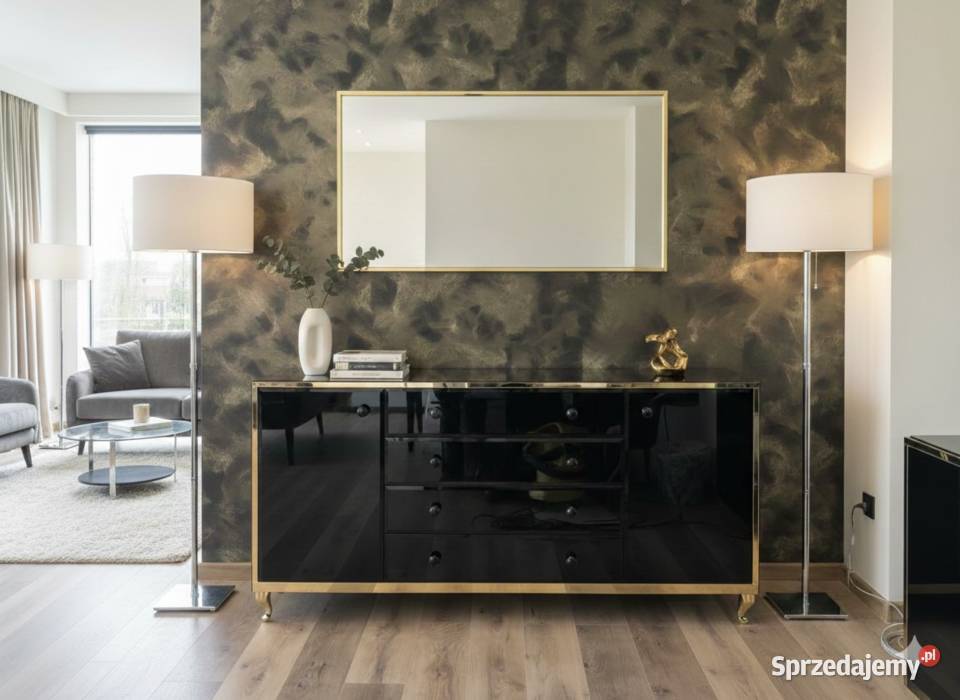 Luksusowa Komoda Glamour 170 Czarny Kryształ Kępno