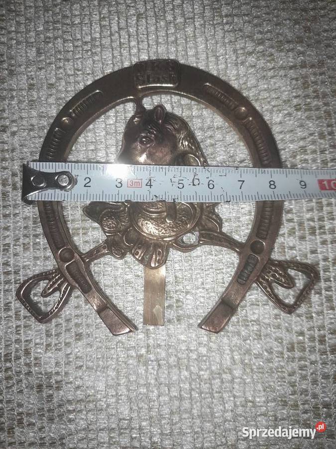 Mosiężna podkowa z koniem Wrocław