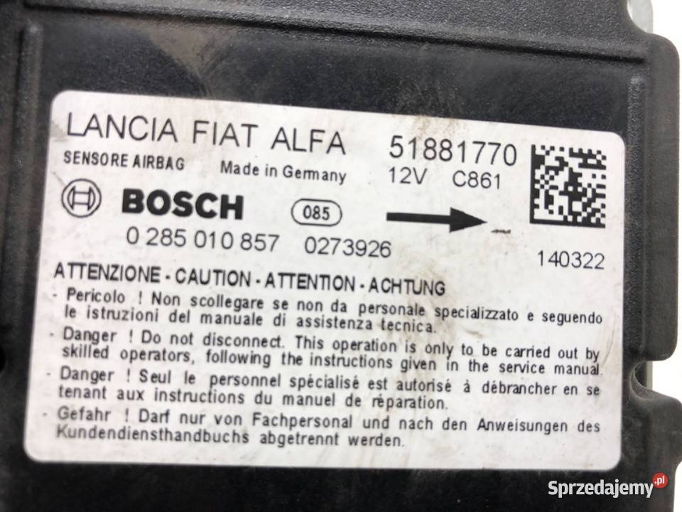 SENSOR AIRBAG FIAT DOBLO II 51881770 CZUJNIK